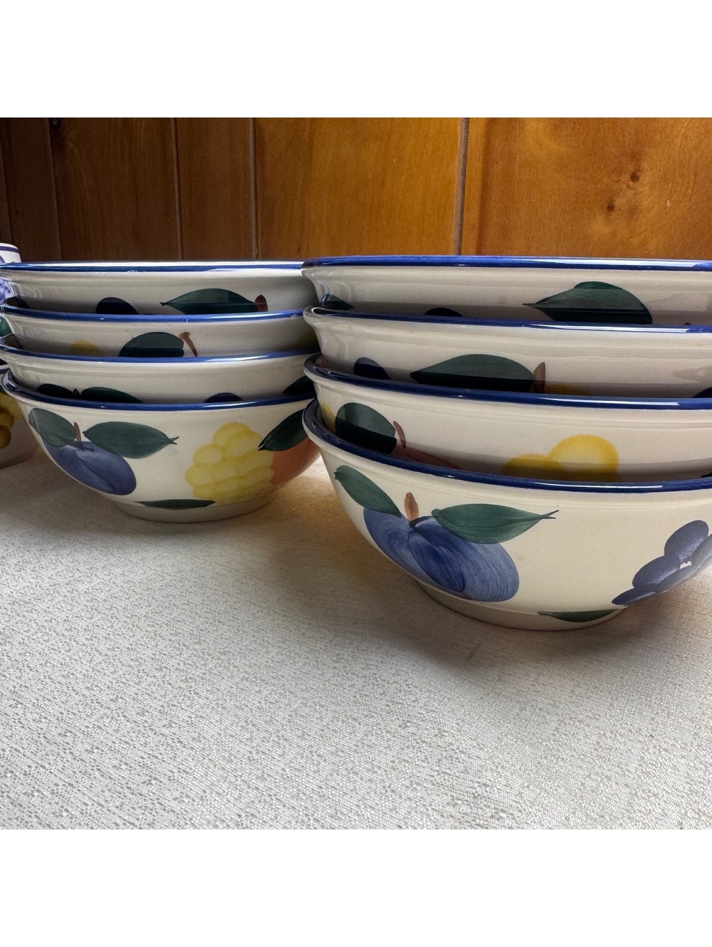 Dansk Fruit Pattern 7 Inch Bowls Set of 4 Vintage Italian Dinnerware